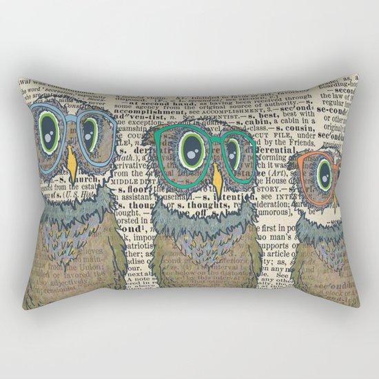 Owl wearing glasses Rectangular Pillow