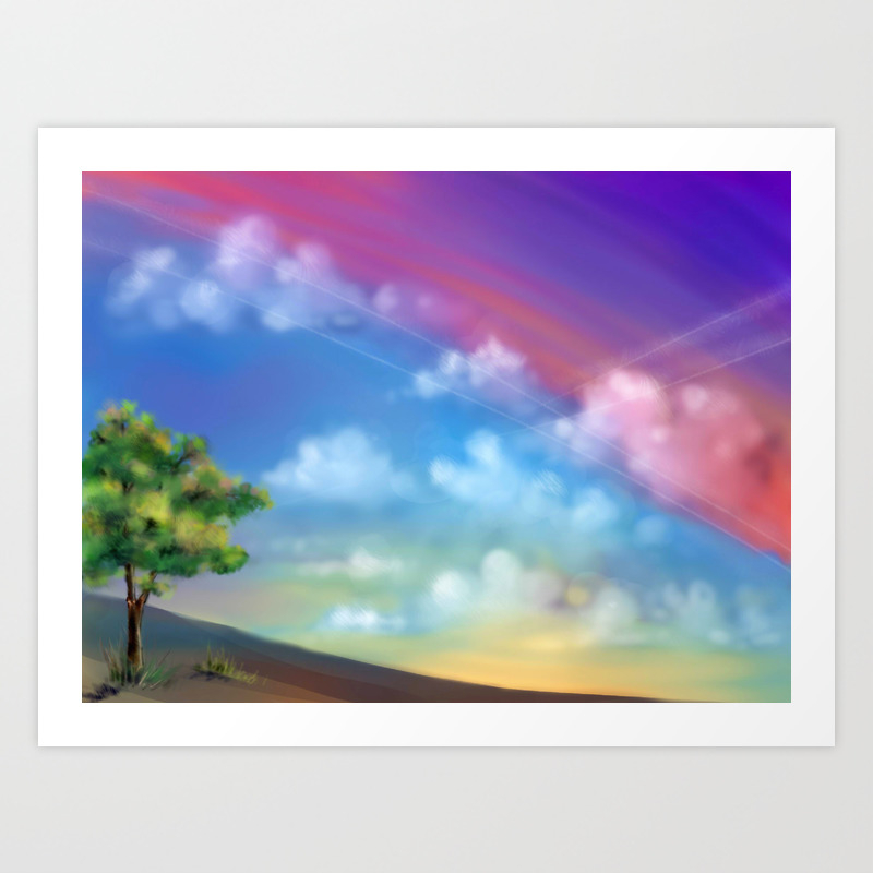 Fantasy Clouds Digital Art Traces Of The Aircraft In The Sky Art