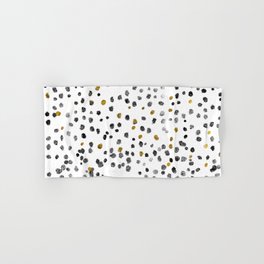 Dots Gold Black and White Hand & Bath Towel
