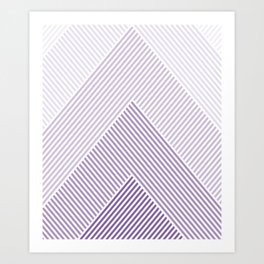 Shades of Purple Abstract geometric pattern Art Print