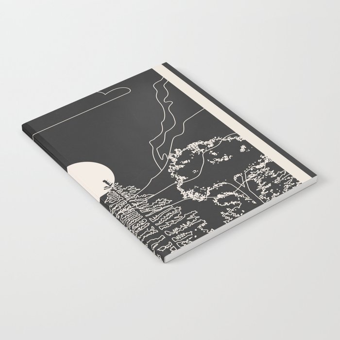 Mountain Trees Dark Notebook