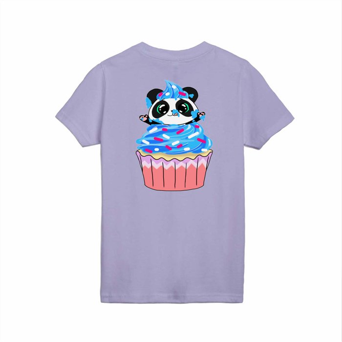 A Panda Popping out of a Cupcake Kids T Shirt