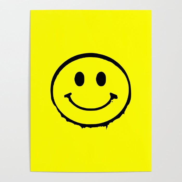 smiley face rave music logo Poster