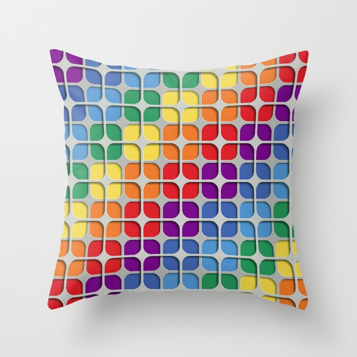 Trendy Rainbow Pattern Throw Pillow