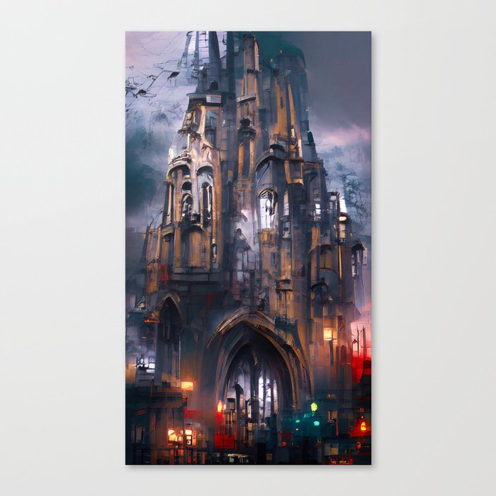 A Dark Gothic Cathedral Canvas Print