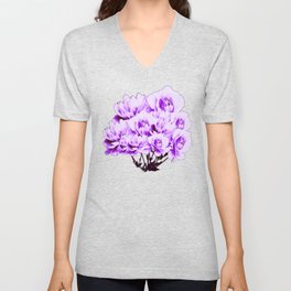 Bouquet of Purple Roses V Neck T Shirt