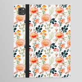 Orange Watercolor flowers iPad Folio Case