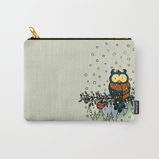 Owl in the snow v2 Carry-All Pouch