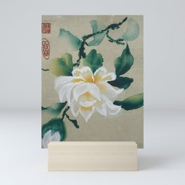 white flower Mini Art Print