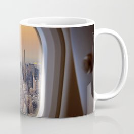 New York skyline from airplane window Coffee Mug