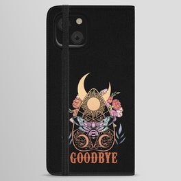 Witchboard moth and moon goodbye iPhone Wallet Case