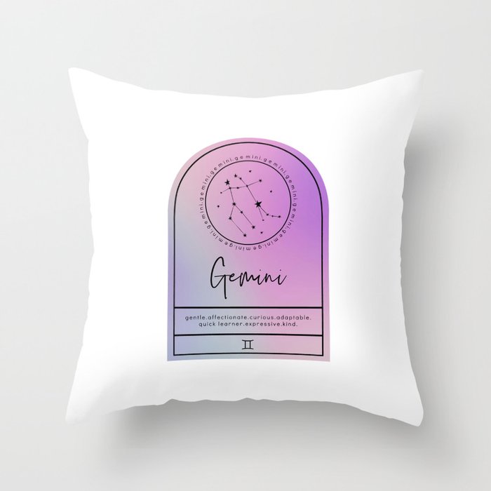 Gemini Zodiac | Iridescent Arches Throw Pillow