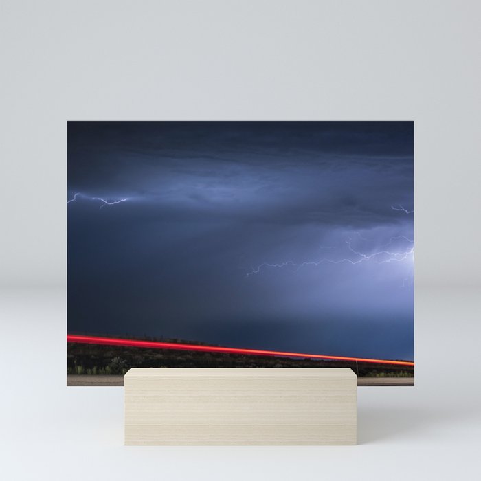 Summer Lightning Storm On The Prairie VII - Nature Landscape Mini Art Print