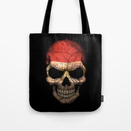 Dark Skull with Flag of Egypt Tote Bag
