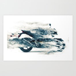 Dynamic motorcycle Art Print