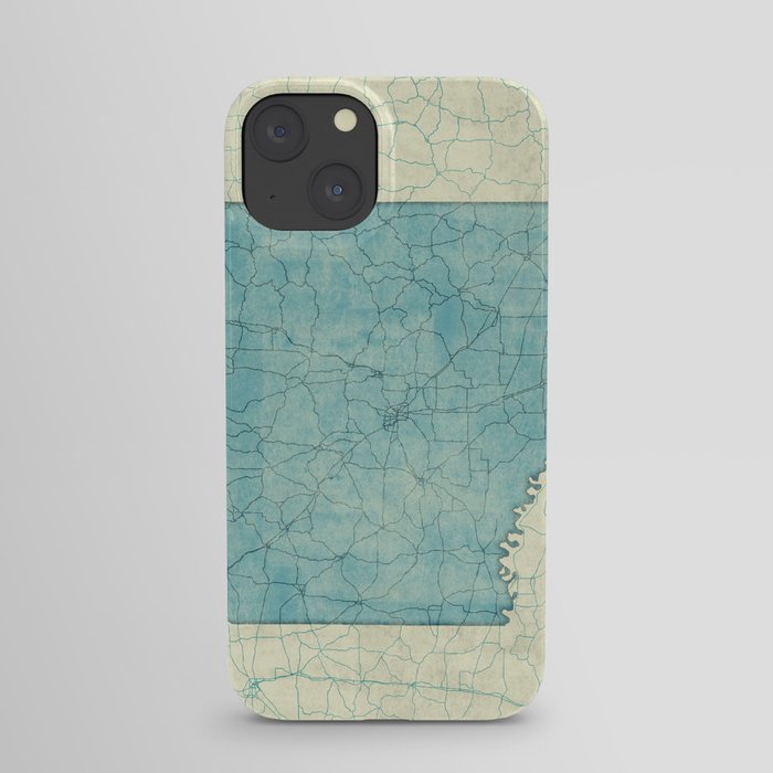 Arkansas State Map Blue Vintage iPhone Case