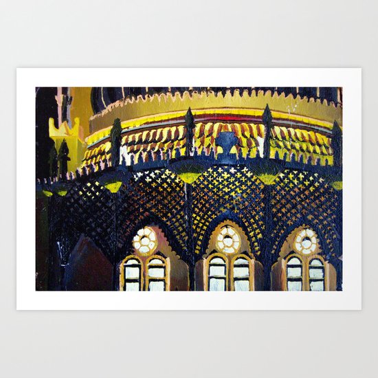 Brighton Pavilion by night Art Print