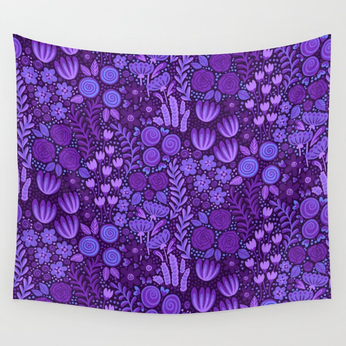 Wildflower Field- Purple Wall Tapestry