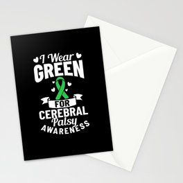 Cerebral Palsy Green Ribbon Brain Damage Awareness Stationery Card