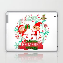 Christmas Cute Couple Elfs Laptop Skin