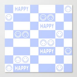 HAPPY Checkerboard 2.0 (Pastel Very Peri Color) Canvas Print