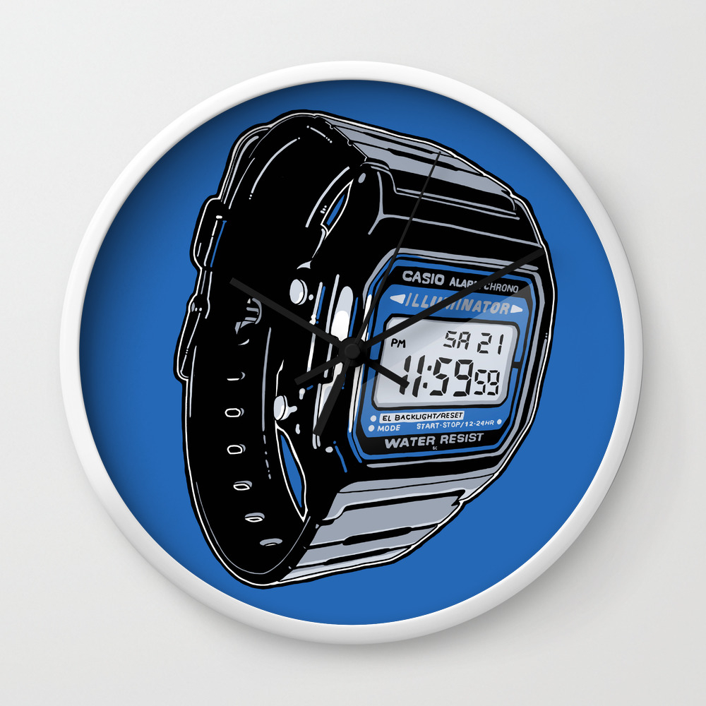 Berettigelse myndighed Atlas Casio F-105 Digital Watch Wall Clock by andyclo | Society6