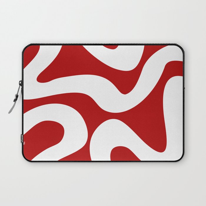 Abstract waves - red Laptop Sleeve