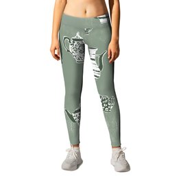 Sage Green Tea Party Leggings