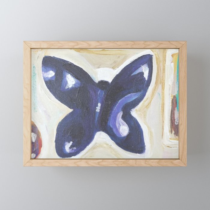 butterfly sculpture wall Framed Mini Art Print
