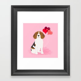 Beagle dog lover valentines day heart balloons must have gifts for beagles Framed Art Print