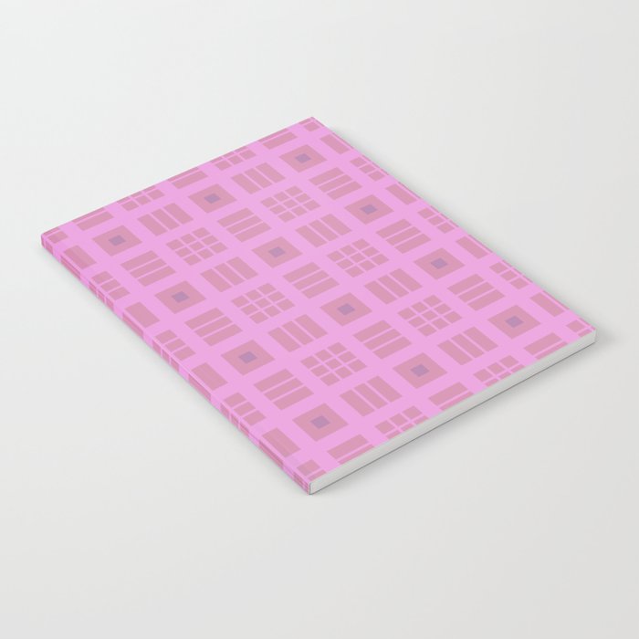 Pale rose to orchid tartan pattern Notebook