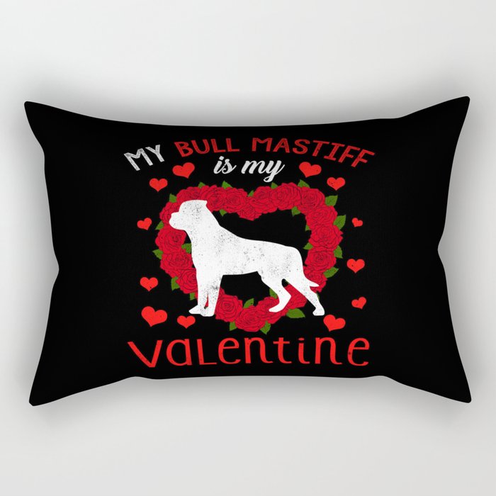 Dog Animal Hearts Day Mastiff My Valentines Day Rectangular Pillow