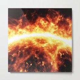 Sun surface with solar flares Metal Print | Space, Flare, Burning, Star, Light, Sunsurface, Glowing, Astronomy, Flame, Solar 