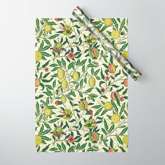 William Morris Exotic Fruit, Lemons and Pomegranates Wrapping Paper by mm  gladden