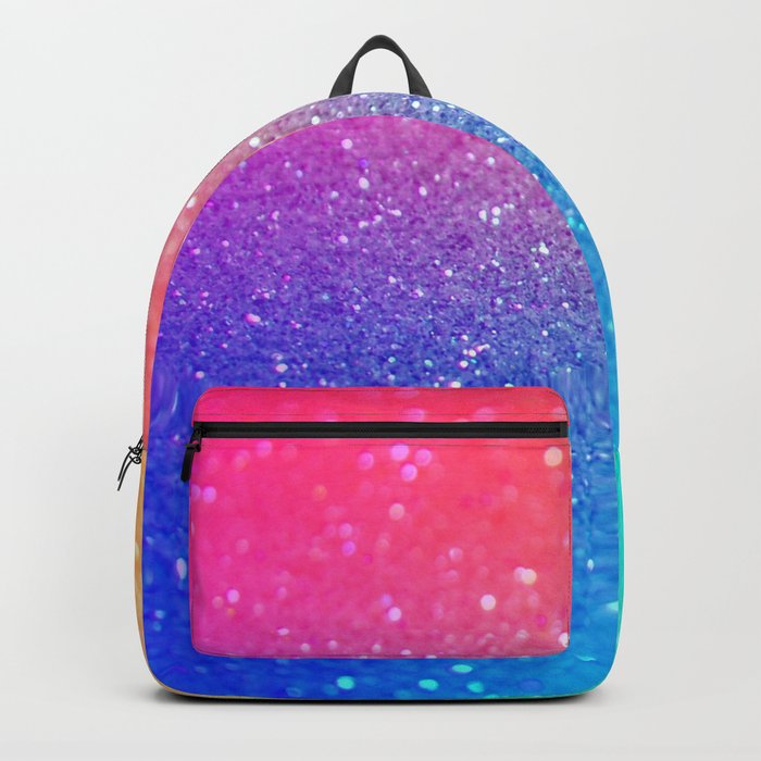 Glitter Rainbow Mermaid Sparkle Ombre Backpack by Sharon Mau