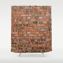 Texture of an old brick wall closeup Shower Curtain