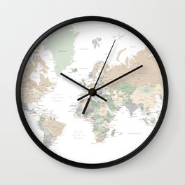 World map with cities, "Anouk" Wall Clock