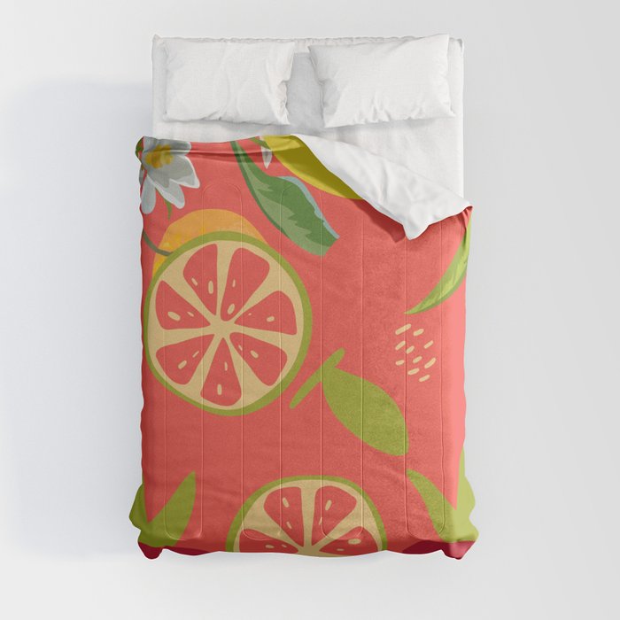 Summer Fruits And Flowers Comforter