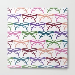 Optometrist Eye Glasses Pattern Print Metal Print