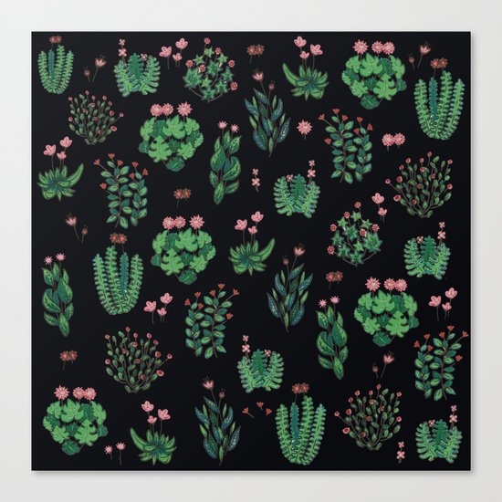 black and green garden Canvas Print