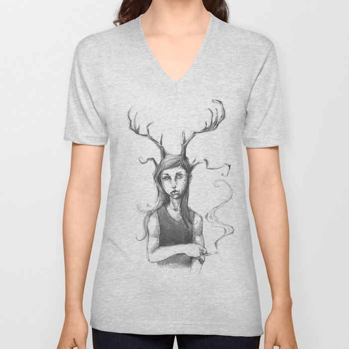 Moose child V Neck T Shirt