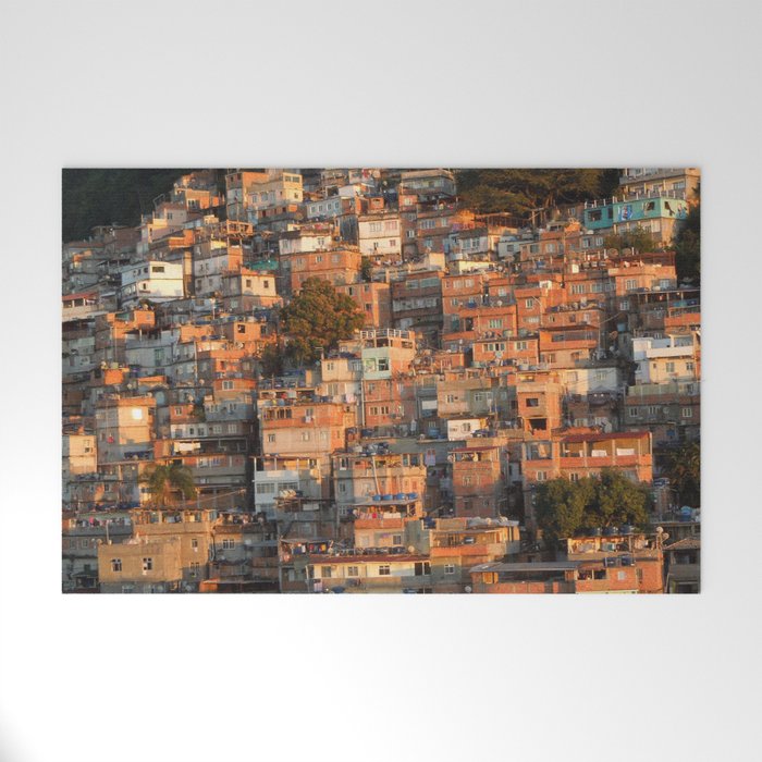 Brazil Photography - Beautiful City On A Hill In The Sunset Welcome Mat
