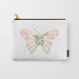 Light Pink Butterfly - Stained Glass Effect Watercolor Carry-All Pouch