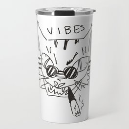 Bad Vibes Only Cat Travel Mug