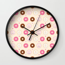 Cute Little Donuts on Cream Wall Clock
