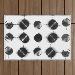 Shibori itajime big black dots tie dye Outdoor Rug