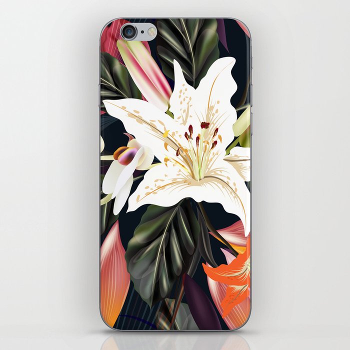 New luxury floral art : Black iPhone Skin
