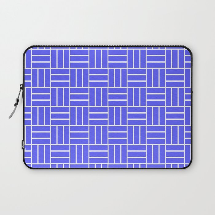 Basketweave (White & Azure Pattern) Laptop Sleeve