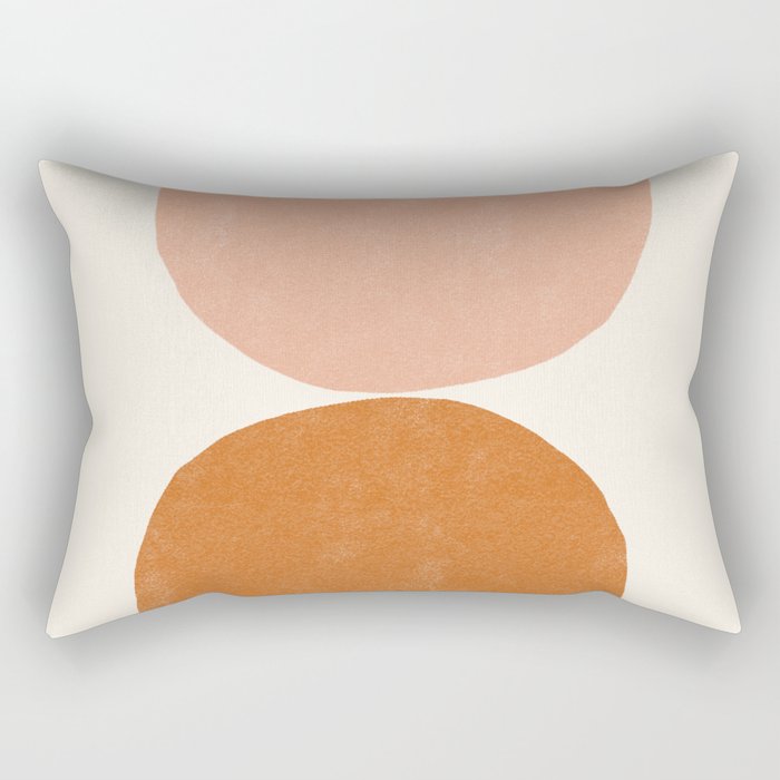 Terracotta Mid Century Modern Abstract Rectangular Pillow