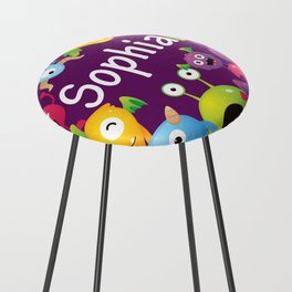 Cute & lovely monsters - Sophia (purple background) Counter Stool